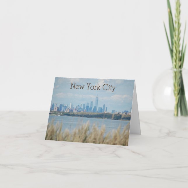 New York City skyline view from Meadow Note Card (Front)