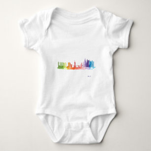 NEW YORK CITY skyline watercolor colourful cute Baby Bodysuit