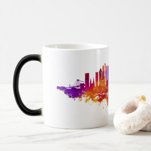 New York City Skyline Watercolor on White Magic Mug