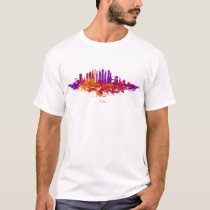 New York City Skyline Watercolor on White T-Shirt