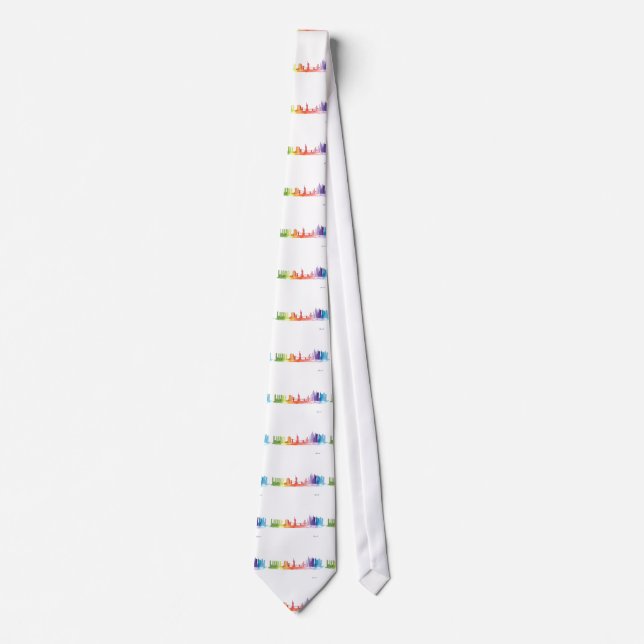 NEW YORK CITY skyline Watercolor pattern  Tie (Front)