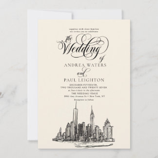 New York City Skyline Wedding Invitation