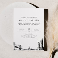 New York City Skyline Wedding Invite with Photo