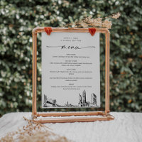 New York City Skyline Wedding Menu Sign