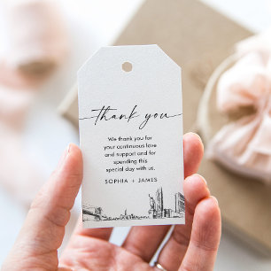 New York City Skyline Wedding Thank You Favour Tag
