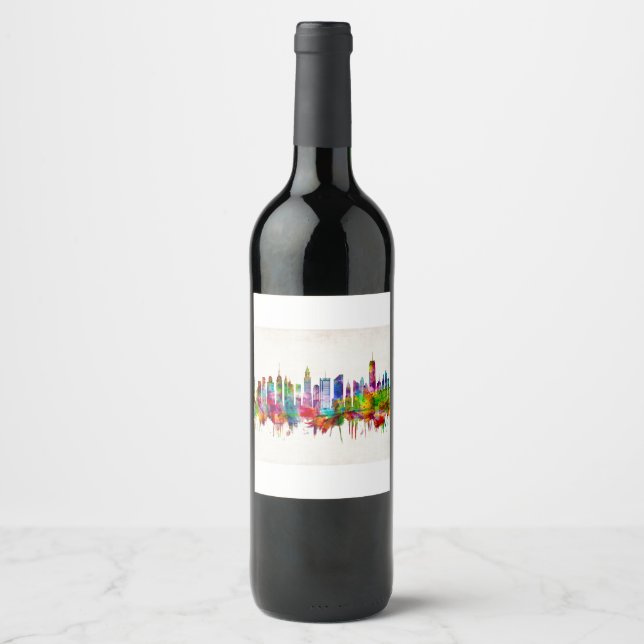 New York City Skyline Wine Label (Front)