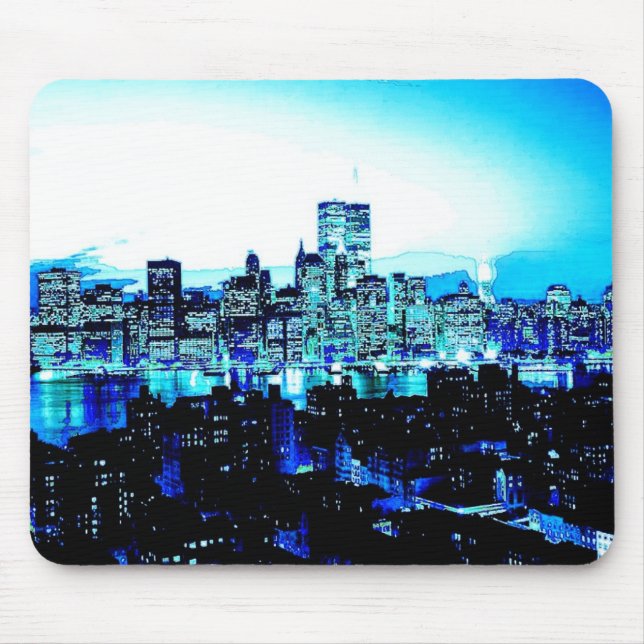 New York City Skyscrapers at Night Mouse Mat (Front)
