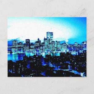 New York City Skyscrapers at Night Postcard