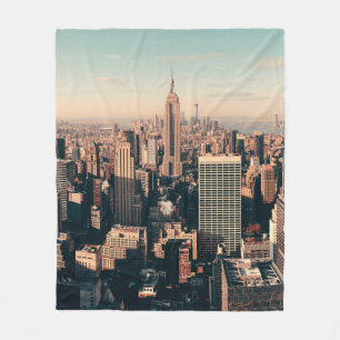 New York City skyscrapers rooftop urban view. city Fleece Blanket