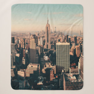 New York City skyscrapers rooftop urban view. city Sherpa Blanket