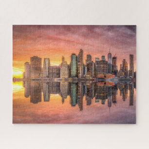 New York City Skyscrapers Skyline Sunset Travel Jigsaw Puzzle
