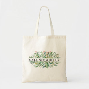 New York City SOHO Neighborhoods Custom Text Tote Bag