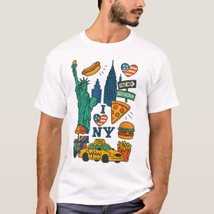  New York City Souvenir Ny Icons Toddlers Kids Boy T-Shirt