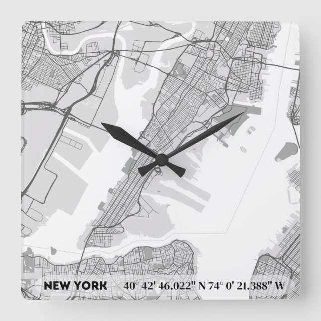 new york city square wall clock (Front)