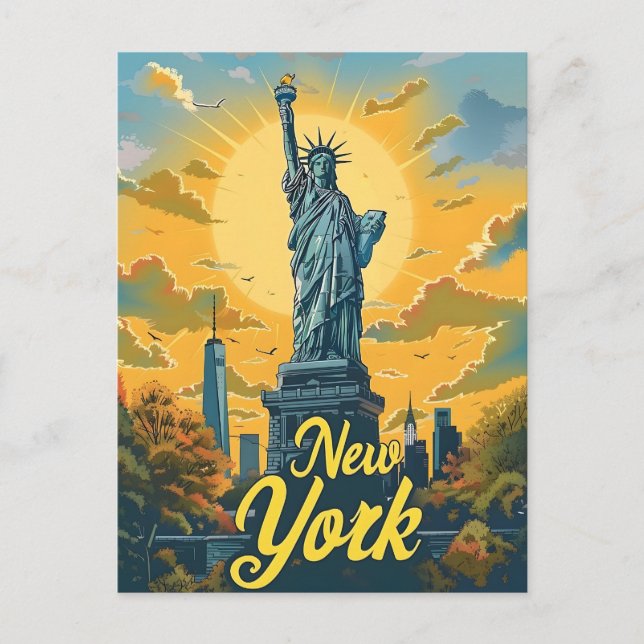 New York City Statue of Liberty Postcard (Front)