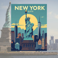New York City Statue of Liberty Travel Vintage