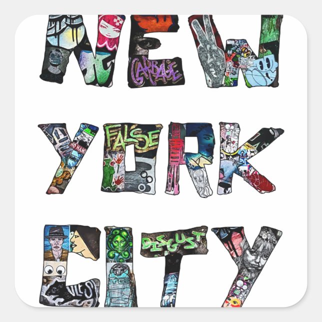 New York City Street Art Square Sticker (Front)