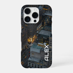 New York City Street at Night – Urban Lights iPhone 16 Pro Case