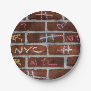 New York City Street Graffiti Photo Paper Plate