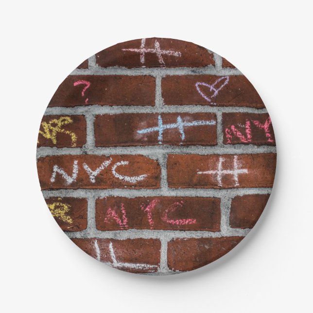 New York City Street Graffiti Photo Paper Plate (Front)