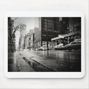 New York City Street in the Rain Mouse Mat