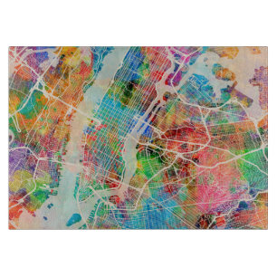 New York City Street Map Cutting Board