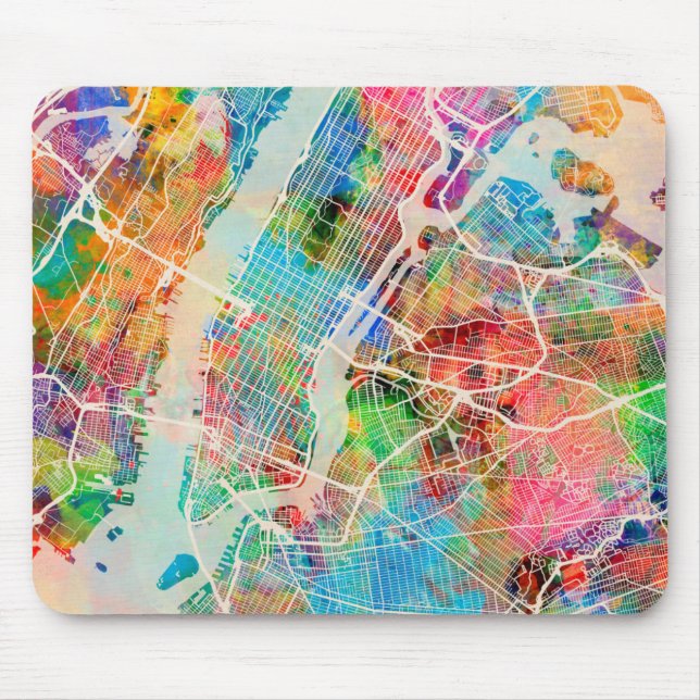 New York City Street Map Mouse Mat (Front)