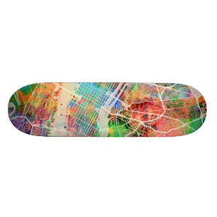 New York City Street Map Skateboard