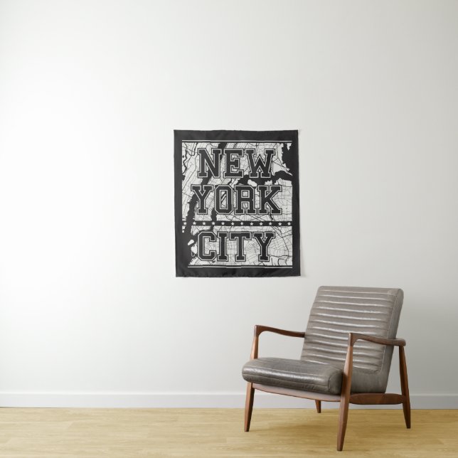 New York City | Street Map Tapestry (In Situ)