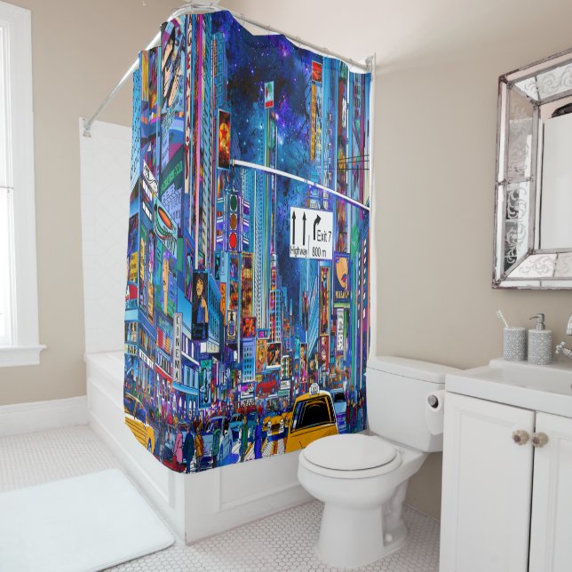 New York City Street  Shower Curtain (In Situ)