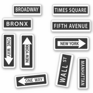 New York City Street Signs Set