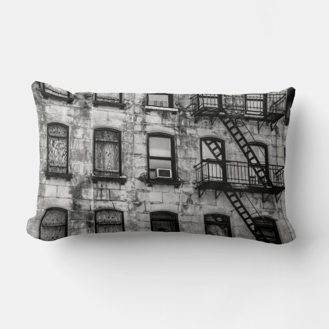 New York City Street Urban Photo Lumbar Cushion (Front)