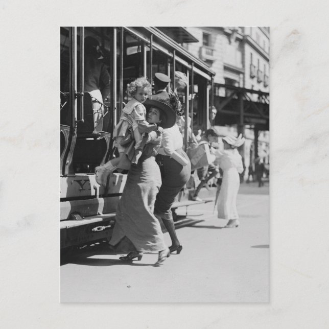 New York City Streetcar, 1913 Postcard (Front)
