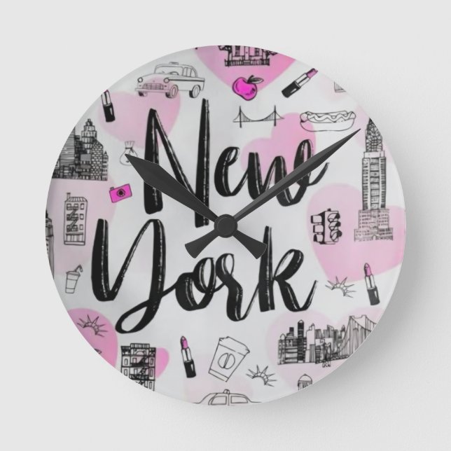 New York City Style Design Round Clock (Front)