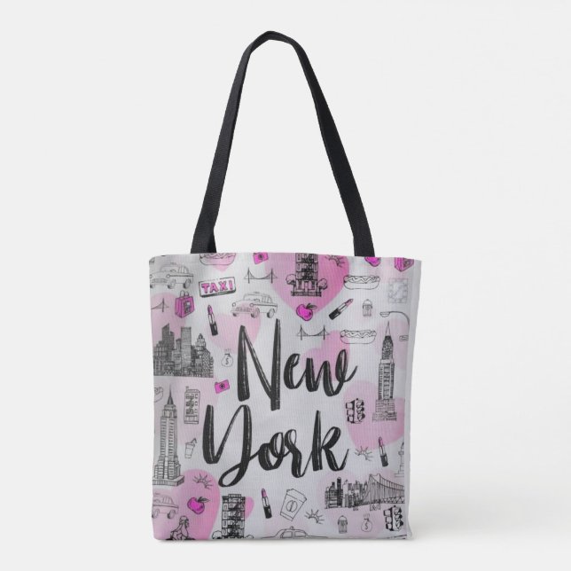 New York City Style Design Tote Bag (Back)