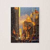 New York City Sunset Midtown Theatre District NYC