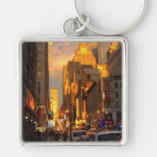 New York City Sunset Midtown Theatre District NYC Key Ring