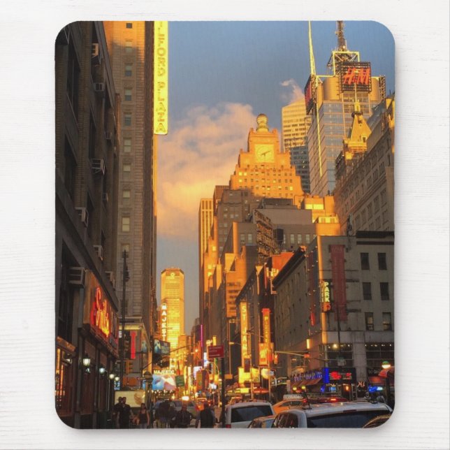 New York City Sunset Midtown Theatre District NYC Mouse Mat (Front)