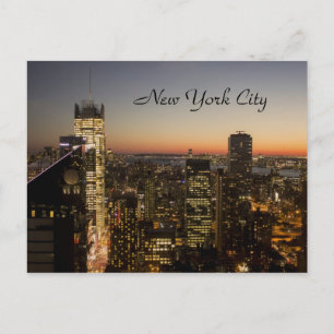 New York City Sunset Skyline Postcard