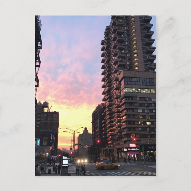 New York City Sunset Upper West Side Buildings NYC Postcard (Front)