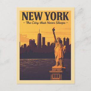 New York City Sunset View Postcard