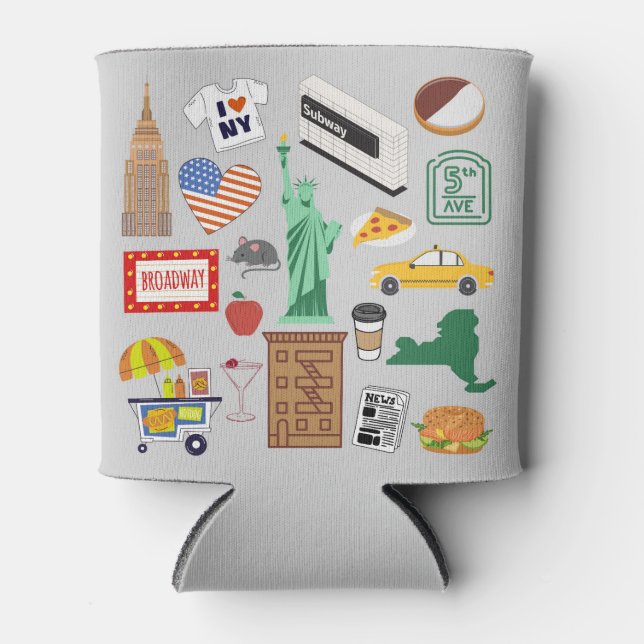 New York City Symbols Can Cooler (Front)