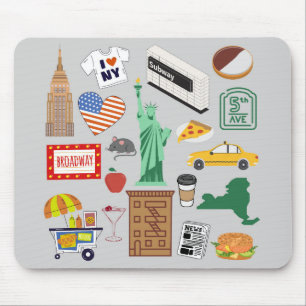 New York City Symbols Mouse Mat