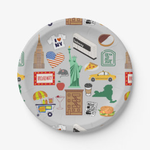 New York City Symbols Paper Plate