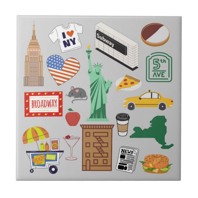 New York City Symbols Tile (Front)
