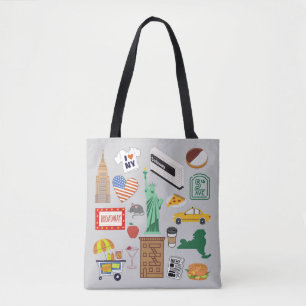 New York City Symbols Tote Bag