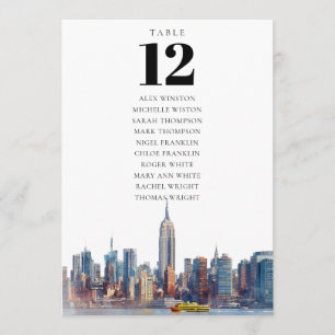 New York City Table Number Seating Chart