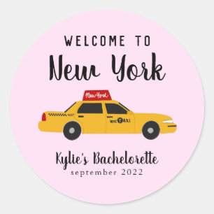 New York City Taxi Bachelorette Party Classic Round Sticker