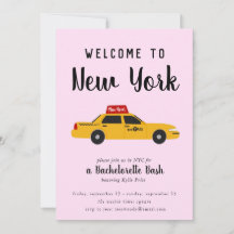 New York City Taxi Bachelorette Party Invitation