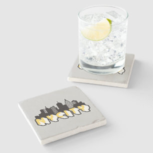 New-York City Text Design Stone Coaster